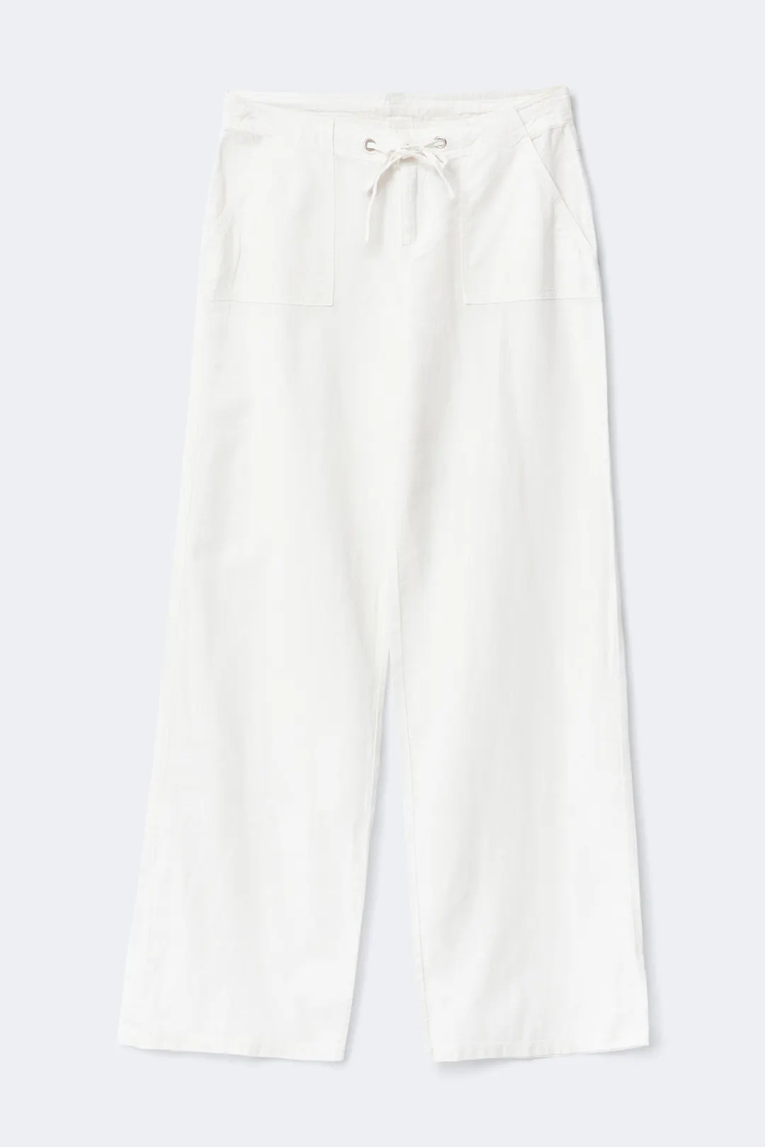 Gina Tricot - Petite linen blend trousers - Linnen broeken - Wit - 40 - Dames