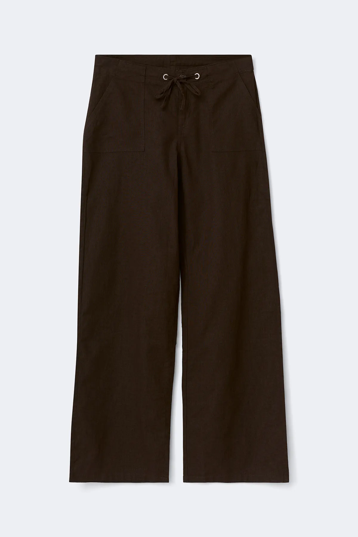 Petite linen blend trousers — byxor med fickor från Gina Tricot