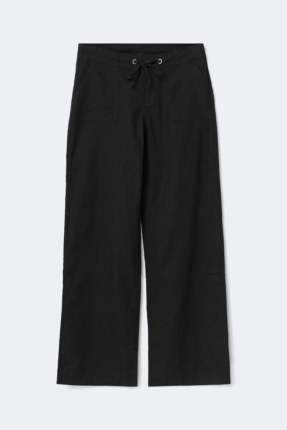 Petite linen blend trousers — byxor med fickor från Gina Tricot