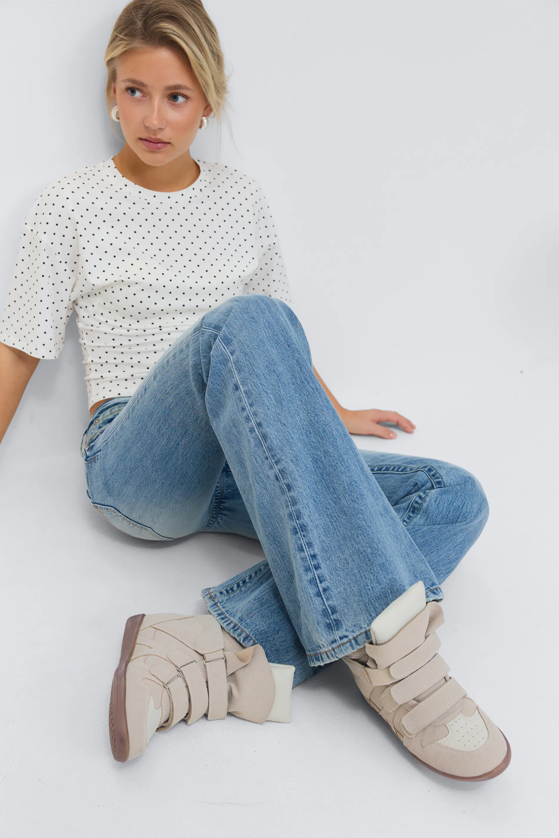 Gina Tricot - 14+ wedge sneakers - chaussures - Beige - 36 - Femme