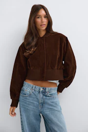 Faux suede short jacket