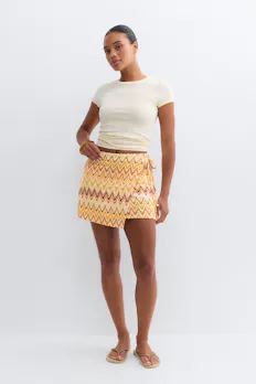 Multi Colour Mini Wrap Skirt
