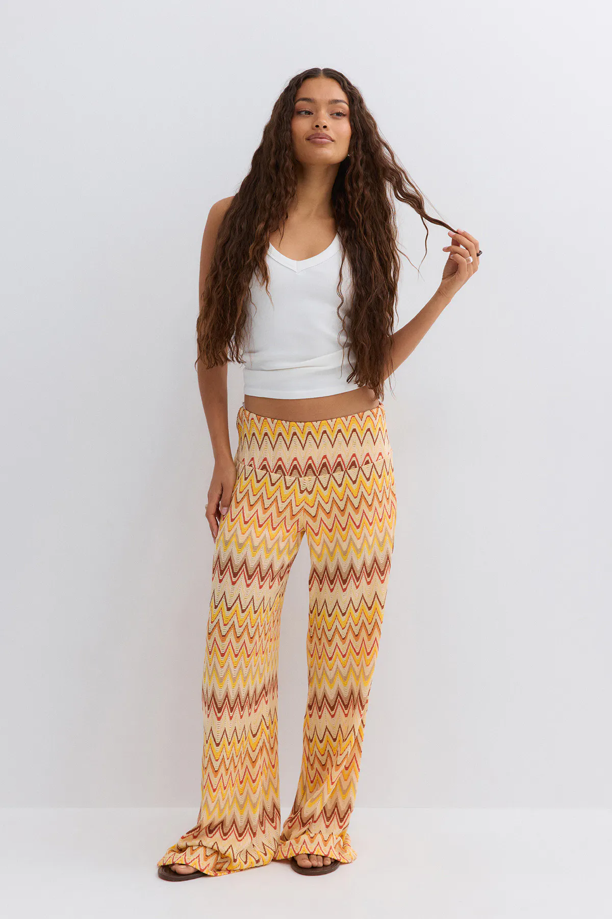 Gina Tricot - Multi colour trousers - hüfthosen - Gelb - XS - Dame