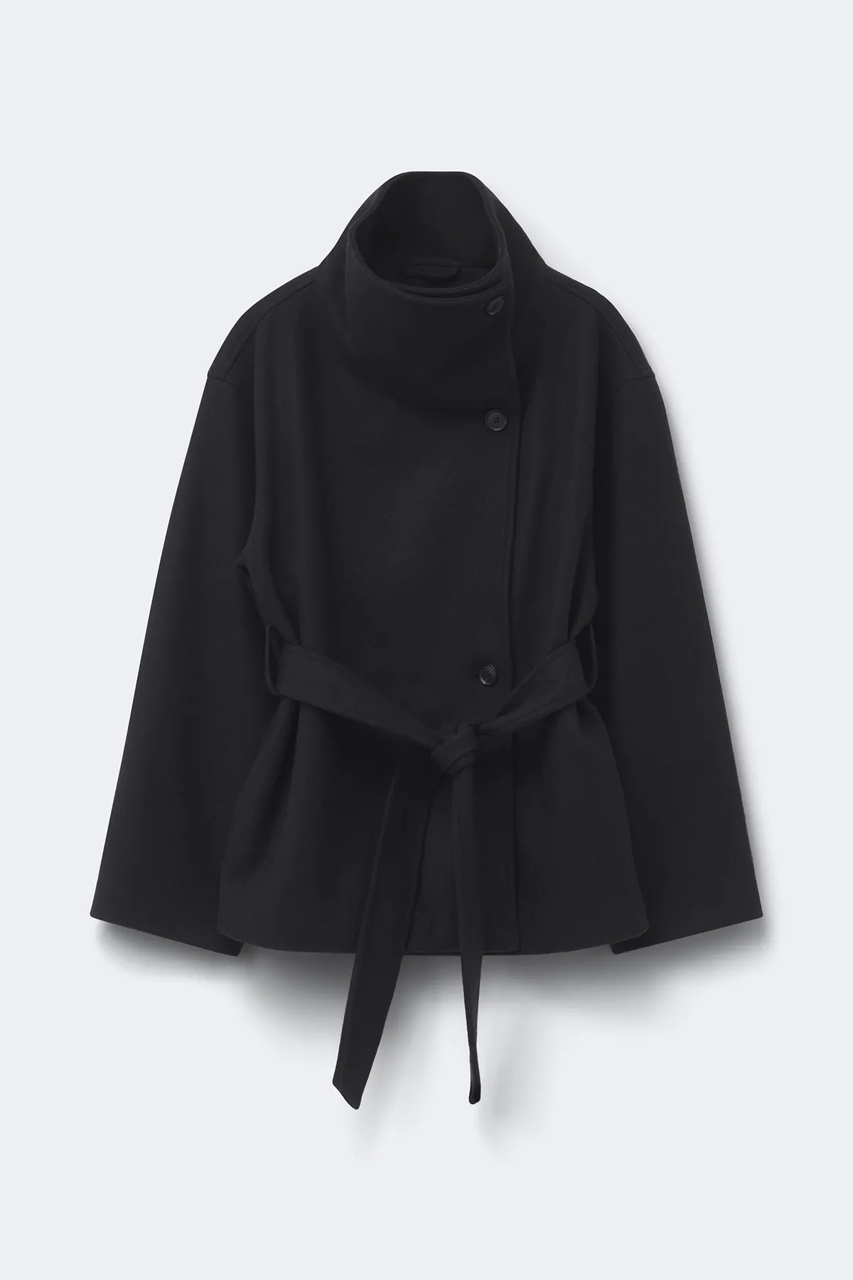 High neck wool blend jacket - Zwart - Dame - Gina Tricot