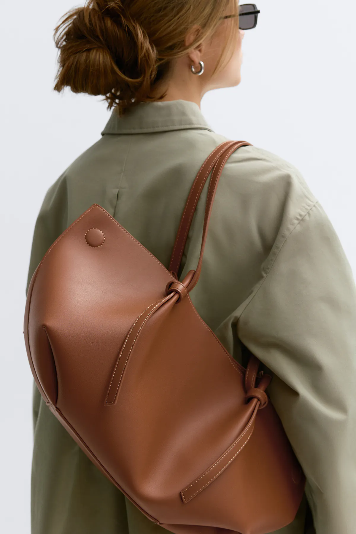 Gina Tricot - Strap handle tote bag - Schoudertassen - Bruin - ONESIZE - Dames