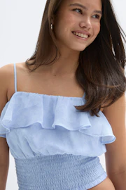 Y chiffon frill singlet