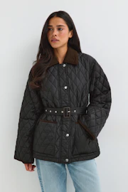 Quilted belted jacket