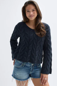 Y Cable Knitted Sweater
