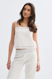 14+ crochet linen blend top