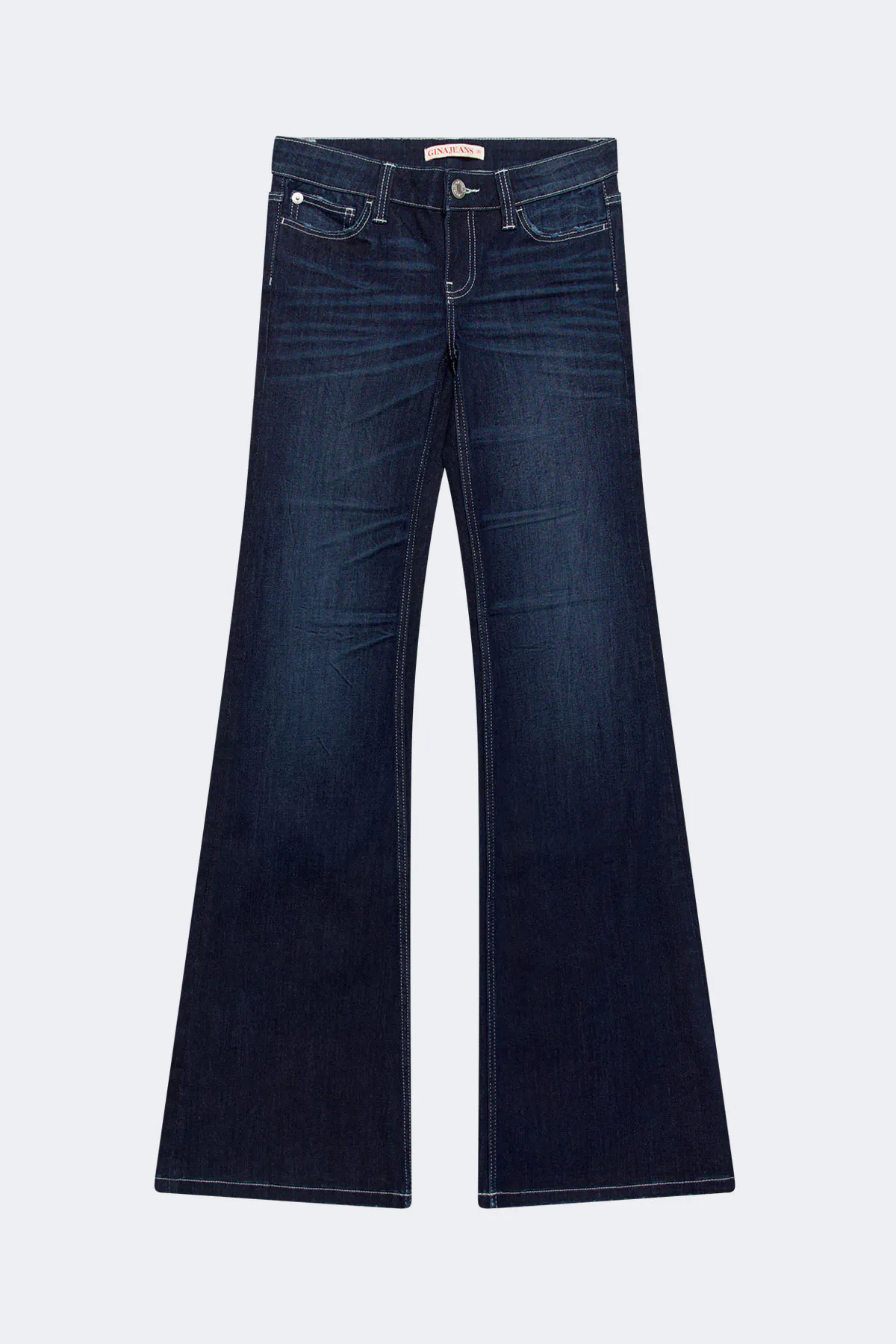 Gina Tricot - Glow low flare tall jeans - Tall Jeans - Blauw - 32 - Dames