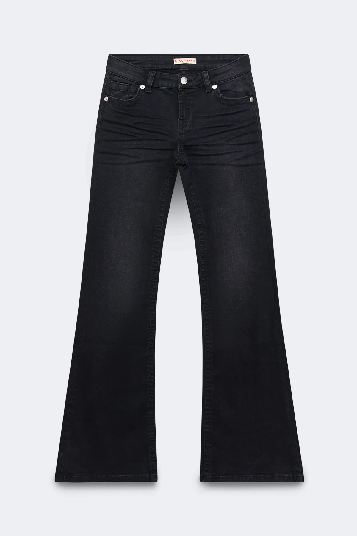 Gina Tricot - Glow rise flare tall jeans - Low waist jeans - Zwart - 32 - Dames