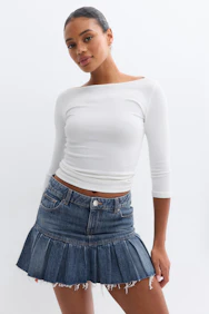 Ruffle Babe Denim Skirt