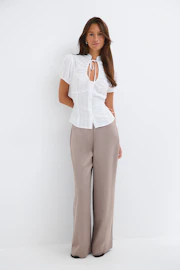Glow straight satin trousers