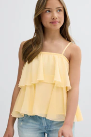 Y Strap Frill Top