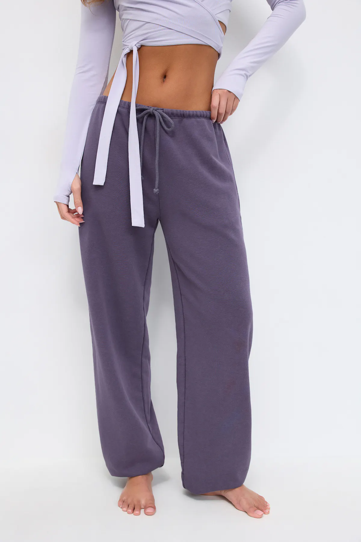 Soft sport sweatpants - Purple - Women - Gina Tricot