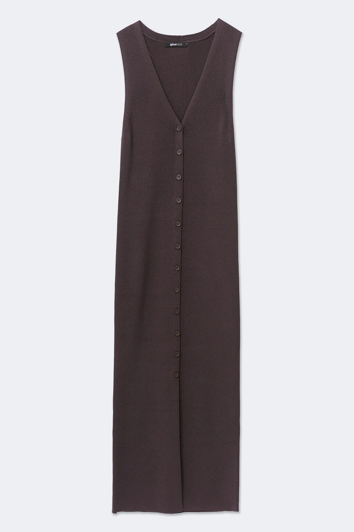 Knitted vest dress - Brown - Women - Gina Tricot