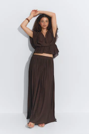 Wide maxi skirt