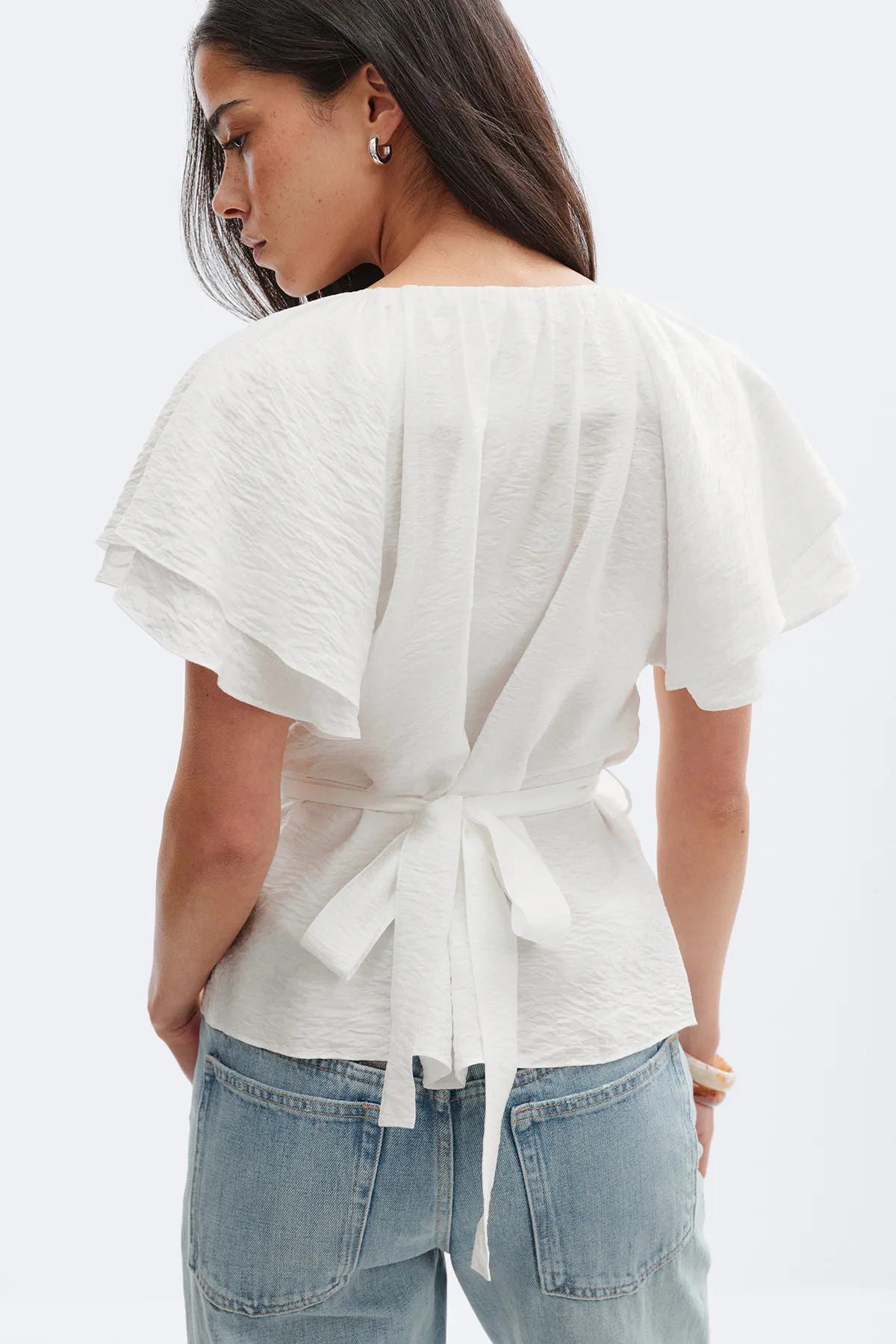 Gina Tricot - Tie back blouse - Bluser - Hvit - XL - Dame