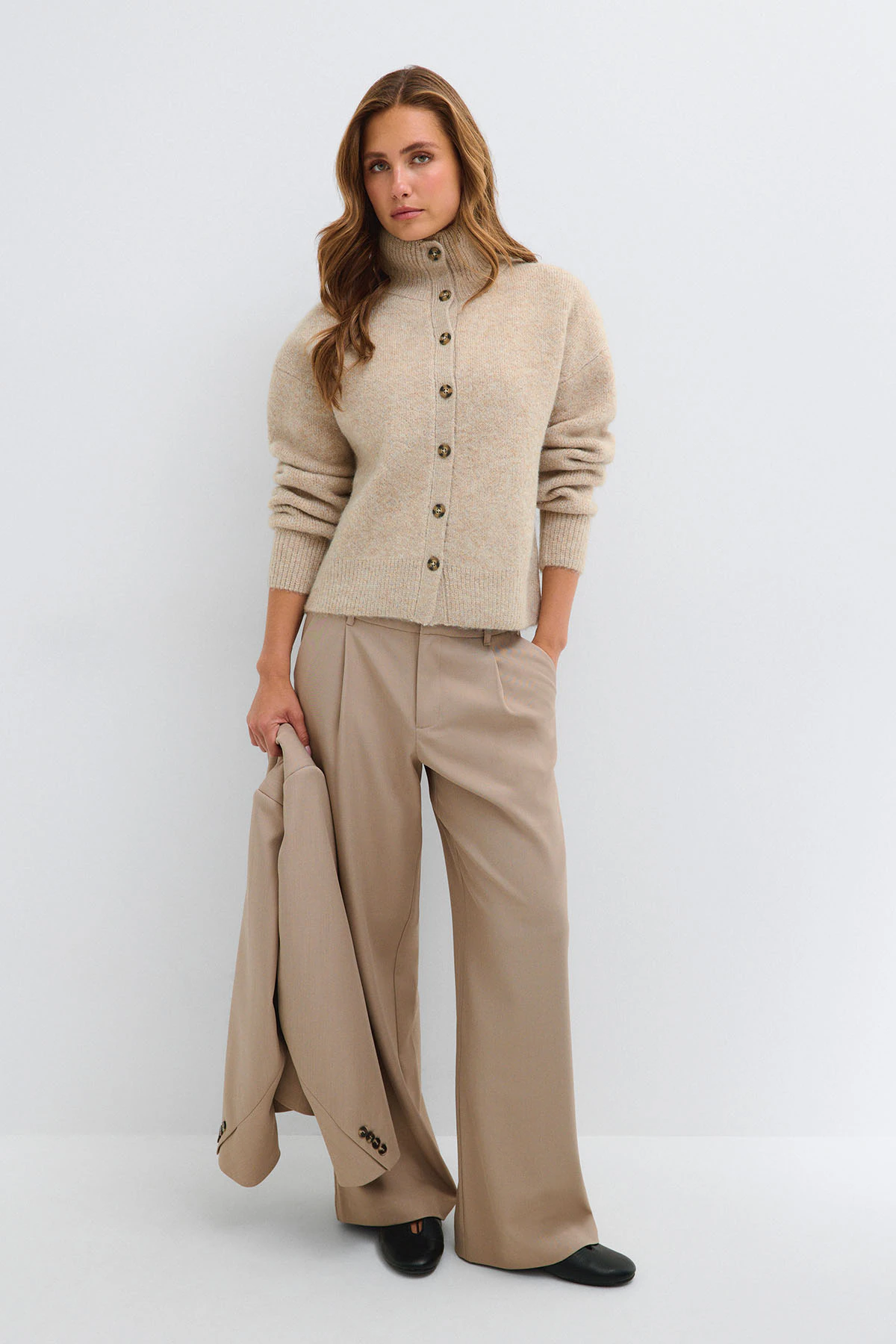Gina Tricot Turtleneck knitted cardigan dam – bild 2