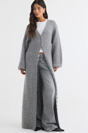 Long knitted cardigan