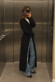 Long knitted cardigan