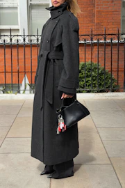 Wool blend belted coat