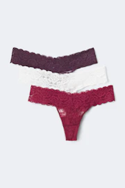3-pack lace thong