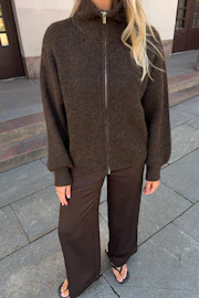 Knitted zip cardigan