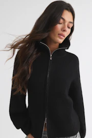 Knitted zip cardigan