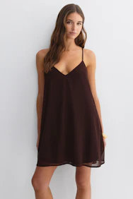 Beaded Chiffon Mini Dress
