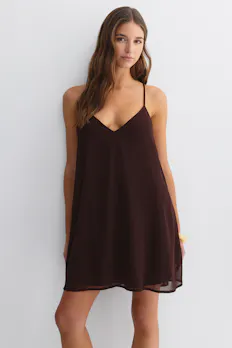 Beaded Chiffon Mini Dress