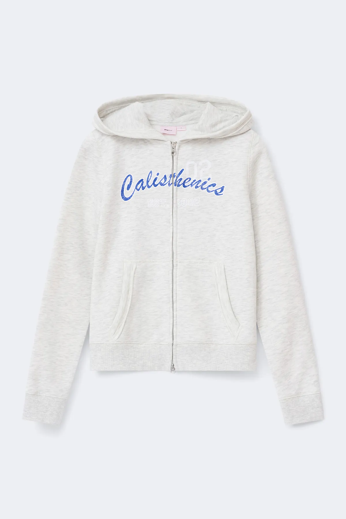 Girls2×24karats ZIP HOODIE Y y2k 2 way zip hoodie - Grey - Gina Tricot