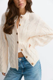 Chunky knitted cable cardigan