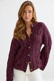 Chunky knitted cable cardigan