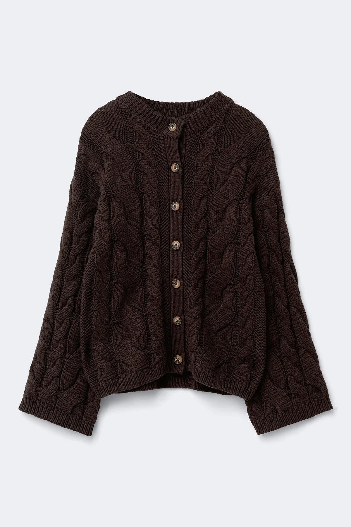 トップス CABLE KNIT CARDIGAN / brown Chunky knitted cable cardigan - Brown - Women - Gina Tricot