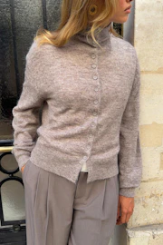 Alpaca funnel knitted cardigan