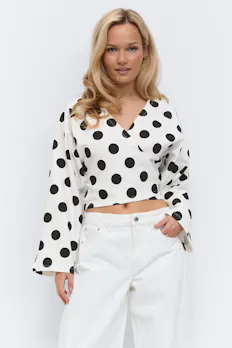 Dot Wrap Tie Top
