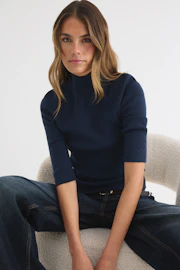 Knitted polo top