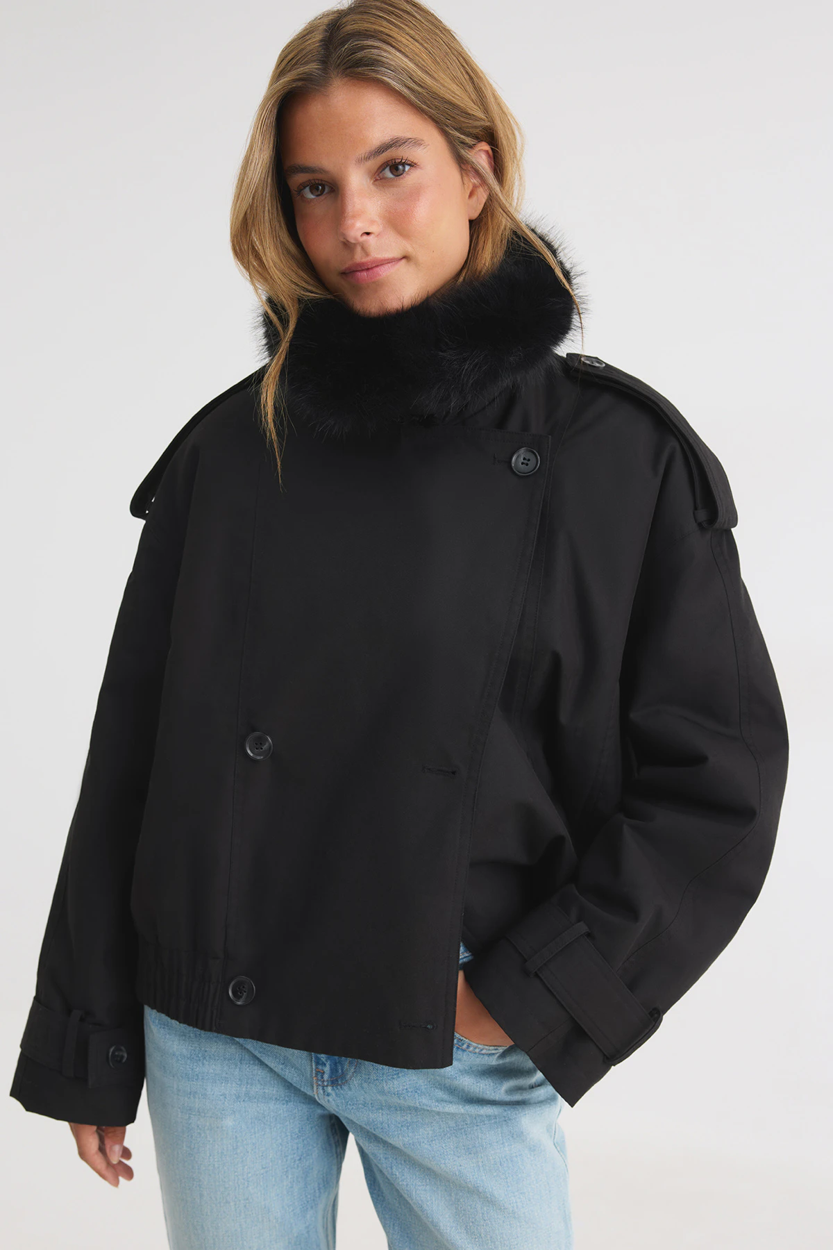 Gina Tricot Faux fur collar padded jacket jackor dam