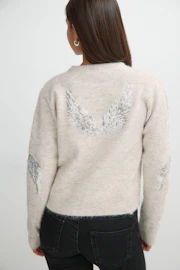 Y knitted sequin cardigan