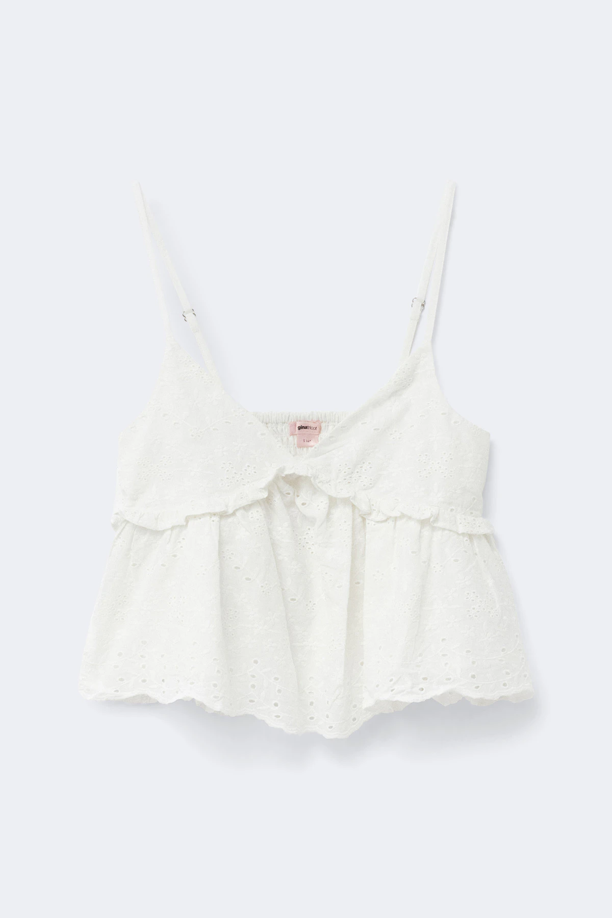Gina Tricot 14+ broderie anglais singlet toppar & linnen dam – bild 4