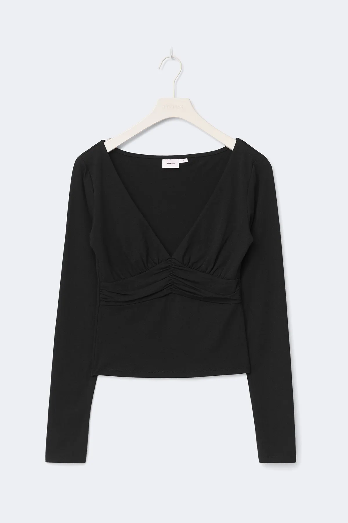 Gina Tricot - 14+ ruched top - Topper - Svart - S - Dame