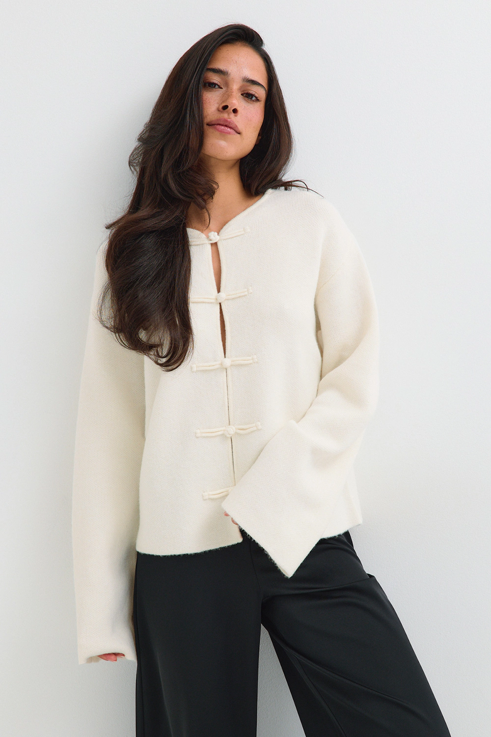 Knitted button cardigan