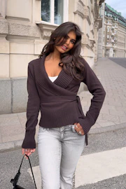 14+ knitted wrap sweater