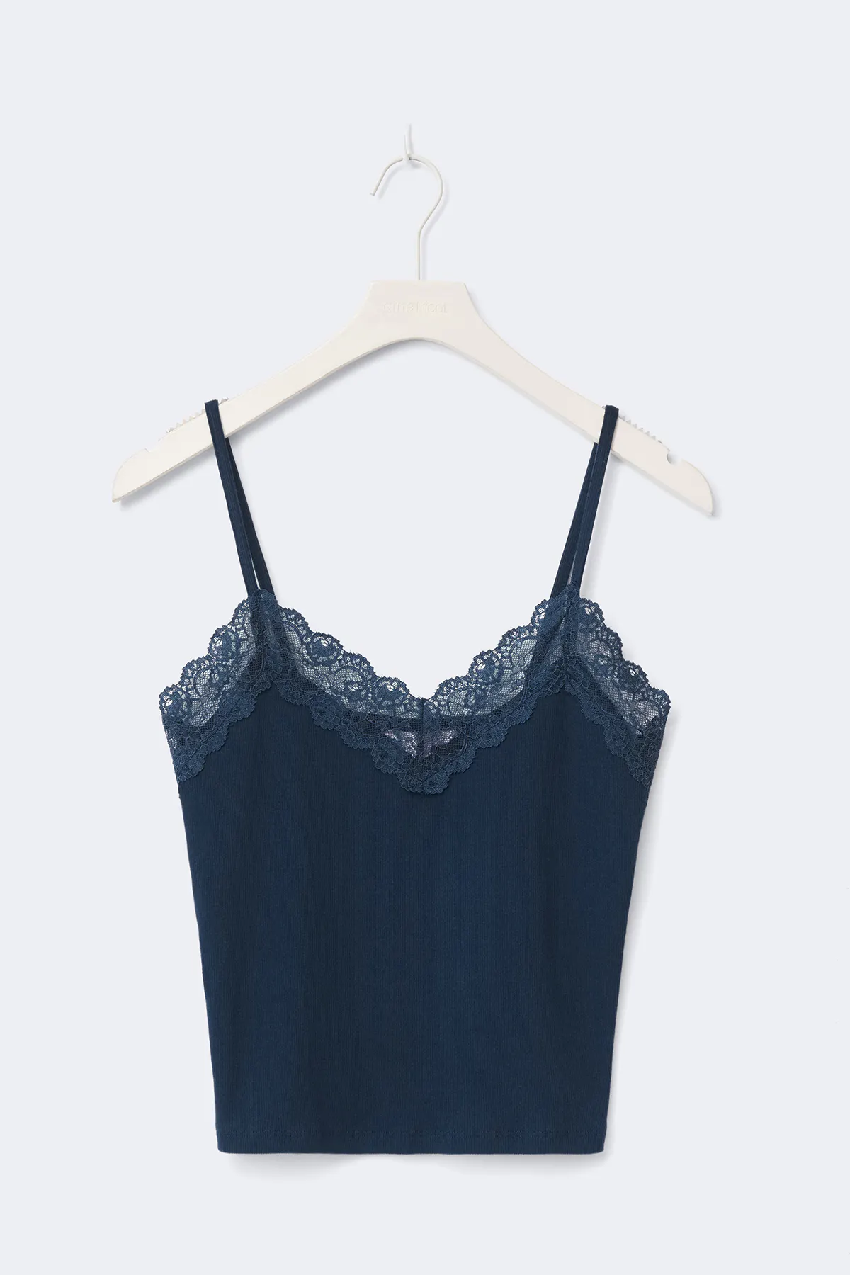 Gina Tricot - 14+ lace detail tank top - Topper - Blå - XS - Dame