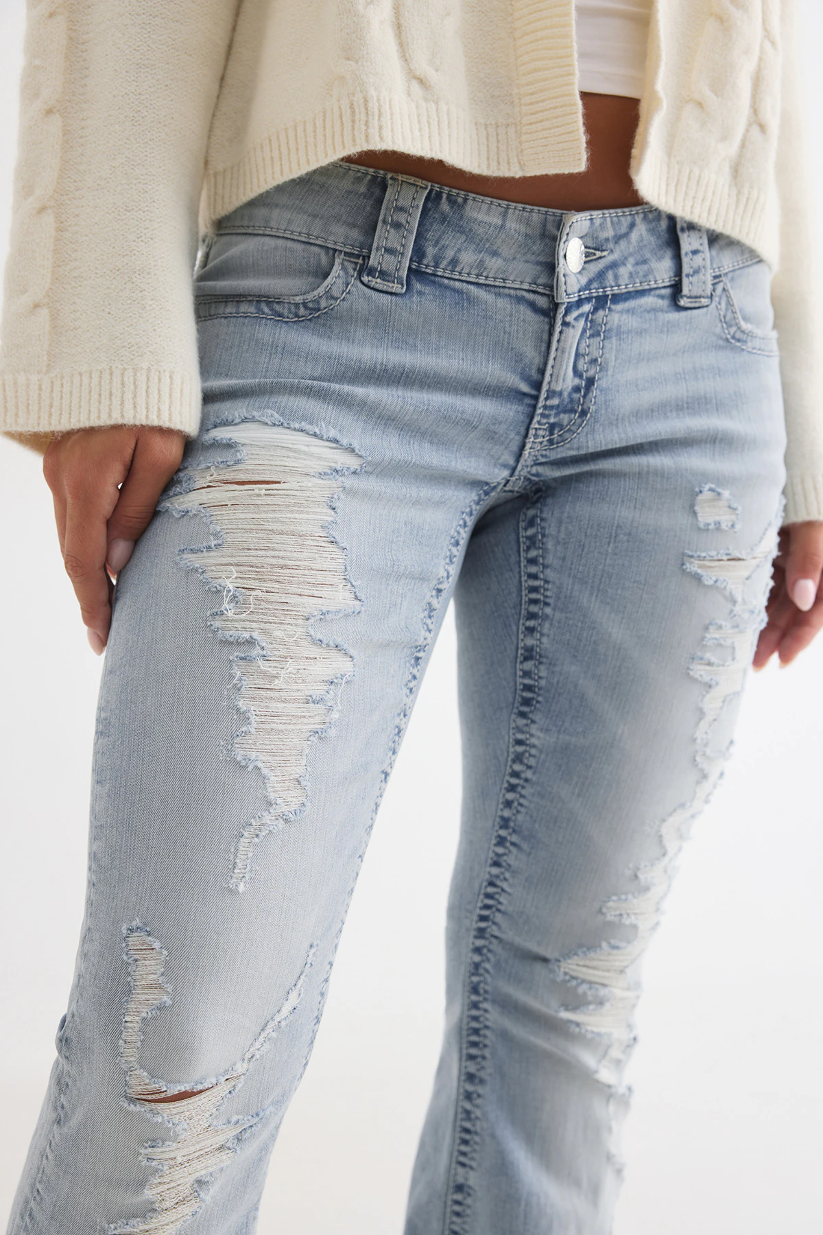 Gina Tricot 14+ sparkle low flare jeans dam – bild 2