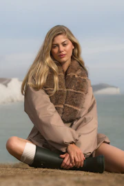 Faux fur collar padded jacket