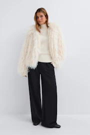 Faux fur short jacket