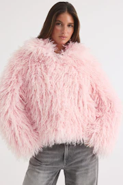 Faux fur short jacket