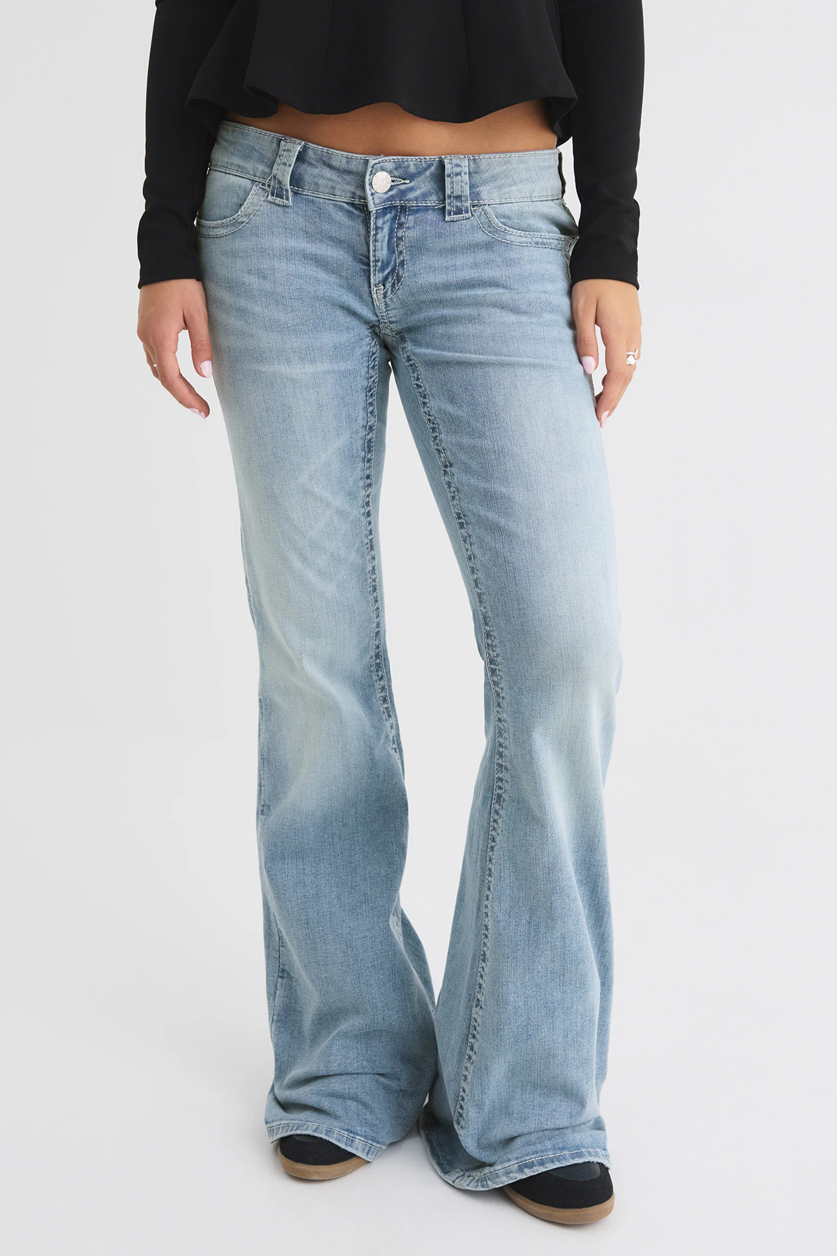 Gina Tricot 14+ sparkle flare jeans tall dam